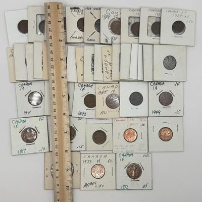 LOT 556J: Canadian Pennies from 1920s to Late 20th Century