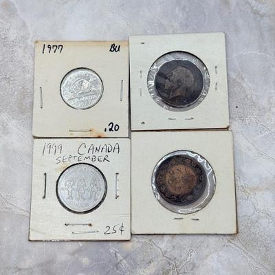 LOT 557J: Vintage “VOTE CARTER” Jimmy Carter Medallion/Coin, Canadian Pennies & Collection of Foreign Coins