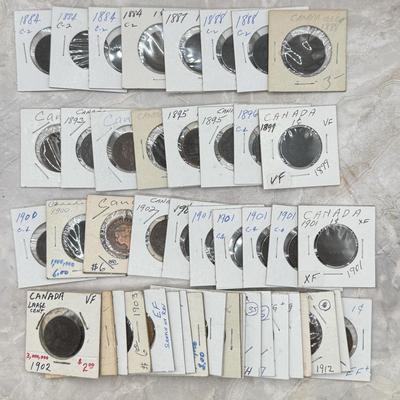LOT 559J: 1884-1912 Canadian Large One Cent Coins