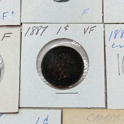 LOT 559J: 1884-1912 Canadian Large One Cent Coins