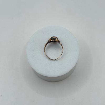 LOT 561J: Antique 10k Gold O.B. Facet Amethyst Ring Size 5.5 (1.2g)