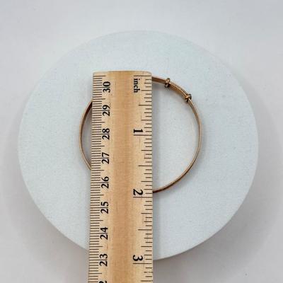 LOT 562J: Antique Victorian Gold Filled Unsigned Engraved Design Child’s Adjustable Bangle Bracelet