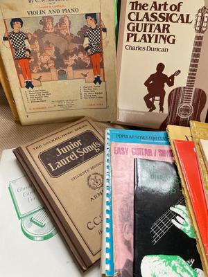 Variety of guitar books and accessories