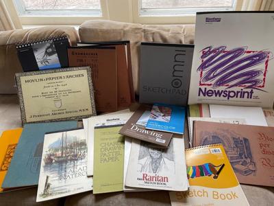 Large group of sketchpads, unused