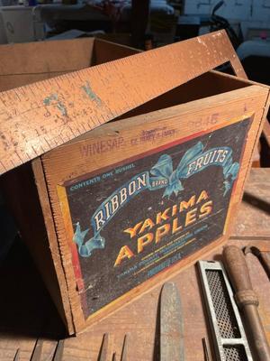 Vintage tools and apple box