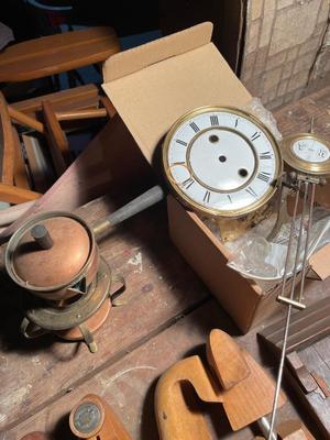 Clock parts, shoe forms, and miscellaneous