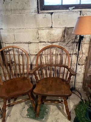 Two chairs & lamp