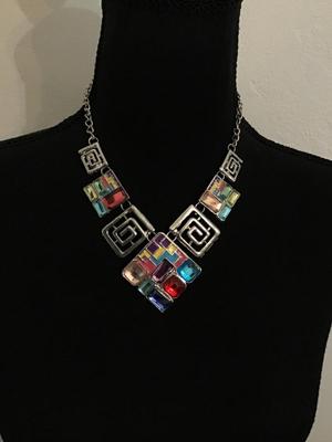 Glass Fashion Statement Necklace