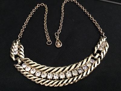 Jewelcraft Coro Rhinestone Gold Chain Vintage