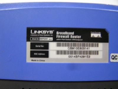 LINKSYS Broadband Firewall Router with 4-Port Switch/VPN
