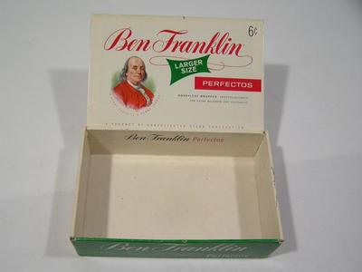 Vintage Ben Franklin Perfectos cigar box from 50s/60s.