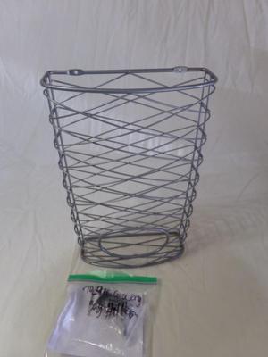 Plastic bag caddy, mounts inside lower cabinet door or on wall. With hardware.