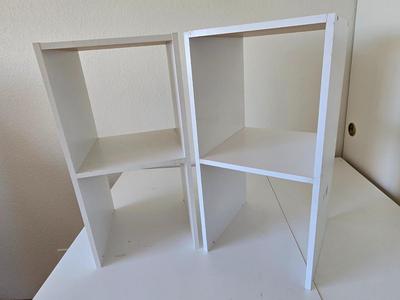 White Stackable Cube Shelves – Set of 2