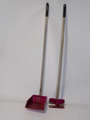 Dog poop scoop & rake set. Wooden handles.