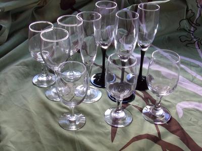 lot of assorted stemware glassware
