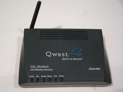 Actiontec DSL modem with Wireless gateway (Wi-Fi).