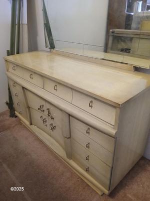 Vintage Art Deco Style Dresser with Mirror – 9 Drawers J.B. Augsta Manufacturing Corporation