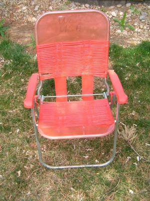 Folding lawn/camp/fishing chair. Metal frame, light weight. OK