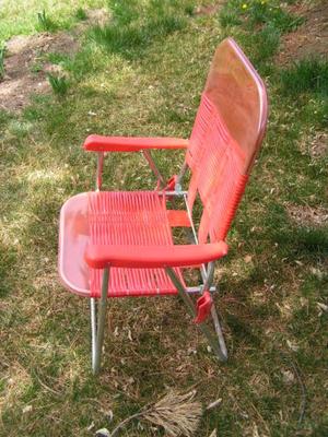 Folding lawn/camp/fishing chair. Metal frame, light weight. OK