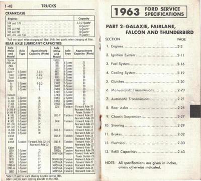 1963 Ford Service Spec's hand book a must have for your '63 Ford