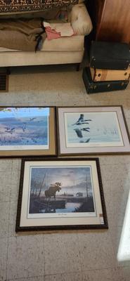 3 large framed prints