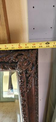 Large framed beveled mirror