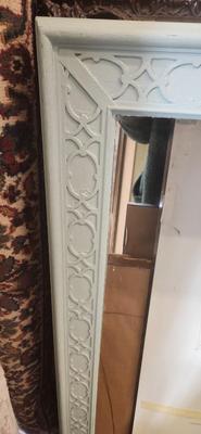 Light aqua vintage painted mirror