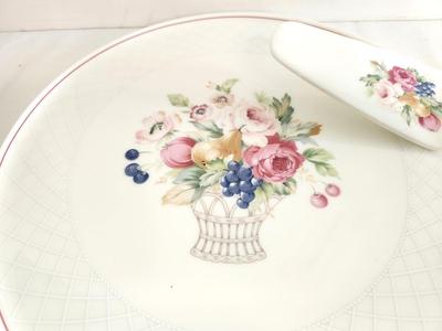Lot #27 Mikasa English Bouquet Cake Plate with Server