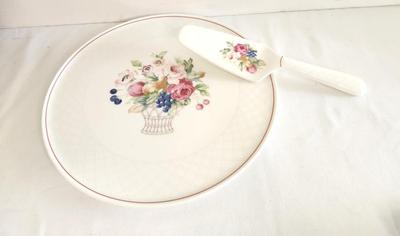 Lot #27 Mikasa English Bouquet Cake Plate with Server