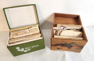 Lot #29 Pair of Vintage Recipe Boxes full of recipes