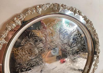 Lot #30 Beautiful Silver Plate Tray - very ornate and heavy