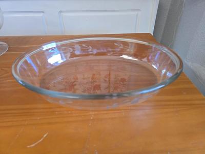Princess House Heritage Clear Etched Glass Oval Serving Bowl