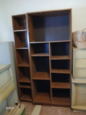 Modular Woodgrain Bookshelves cubby storage