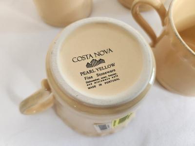 Lot #31 Lot of 6 Brand New Costa Nova Mugs - "Pearl Yellow" color