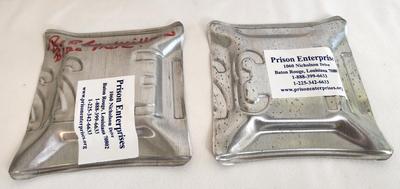 Lot #32 Lot of 2 license Plate Prison Ashtrays - new