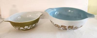 Lot# 33 Lot of 2 Vintage Pyrex Bowls - one a 1960 Promotional Piece