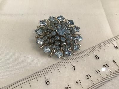Crystal Blue Vintage Brooch