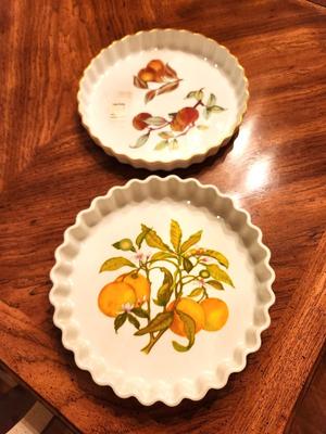 Lot #50 Lot of 2 China Tart/Quiche pans - Royal Worcester