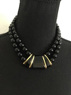 Napier Black And Gold Tones JET SET piece 1986