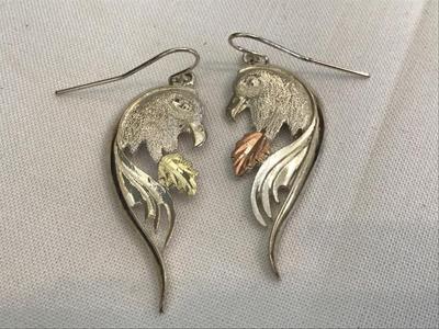 Sterling And 12 Kt Silver Eagle Black hills Gold Marked