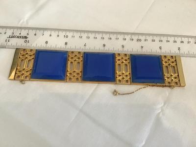 Rare Tracy Porter Blue Glass Statement Bracelet