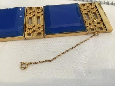 Rare Tracy Porter Blue Glass Statement Bracelet