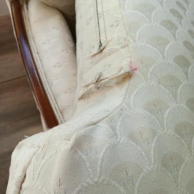 LOT 1: Upholstered Chaise Lounge Chair with Wood Accents -Trend Line Furniture by Mohasco