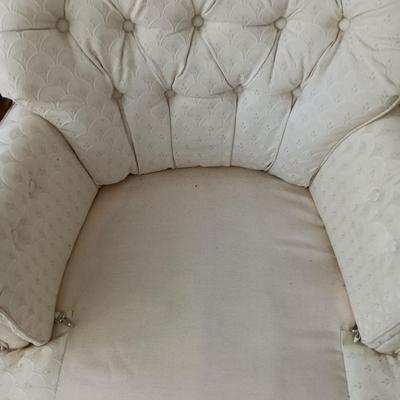 LOT 1: Upholstered Chaise Lounge Chair with Wood Accents -Trend Line Furniture by Mohasco