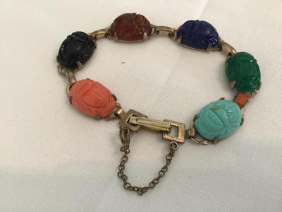 Vintage Hong Kong Scarab Bracelet