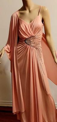 Exquisite 70s Jack Bryan Ballet Pink Maxi dress w/ long Shawl