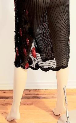 Vtg 80s Heavy Embellished strapless dress Necklace Neckline in Gold