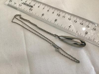 Vintage orb Otto Robert Bade Sterling Pendant and Chain Modernist Signed 925