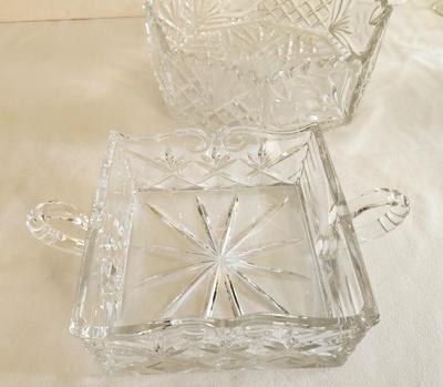 Lot #52 Lot of 2 crystal pieces - Napkin Server and lead crystal bowl