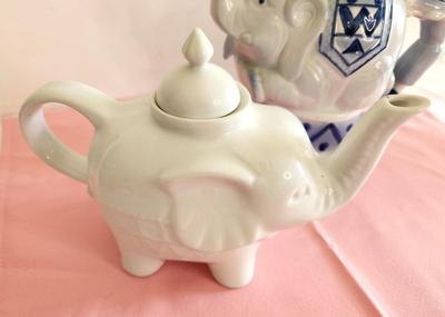 Lot #58 Lot of 2 Elephant-themed Teapots